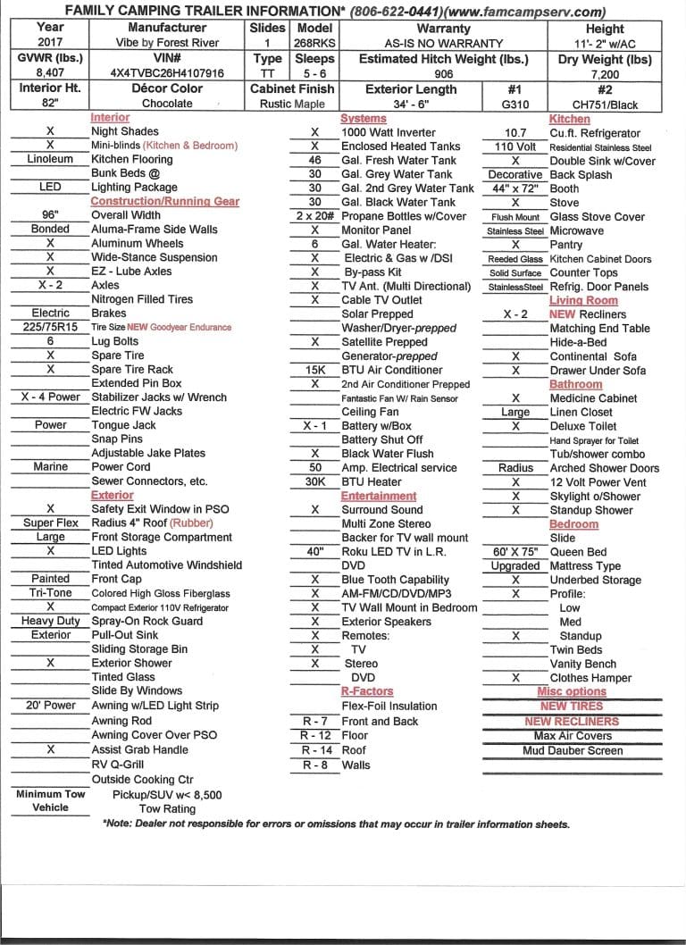 2017 Vibe 268RKS-7916