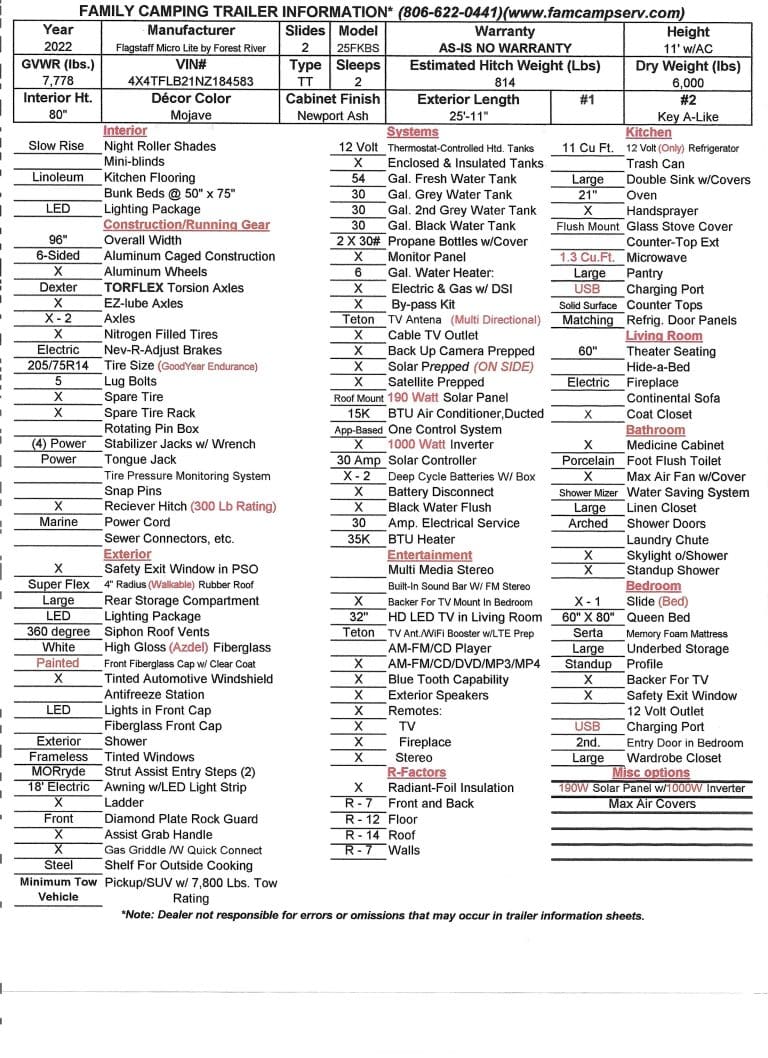 2022 Flagstaff 25FKBS-4583
